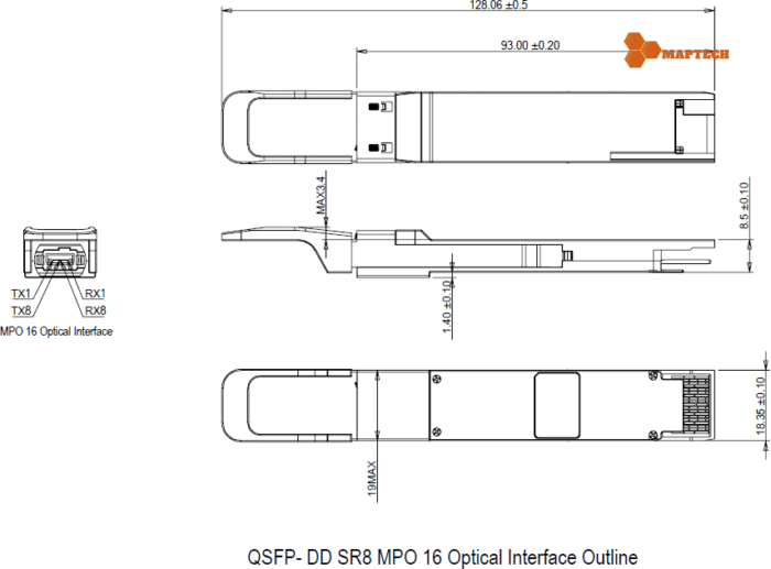 Module quang SFP 400G 100m 850nm SR8 |Maptechvn.com